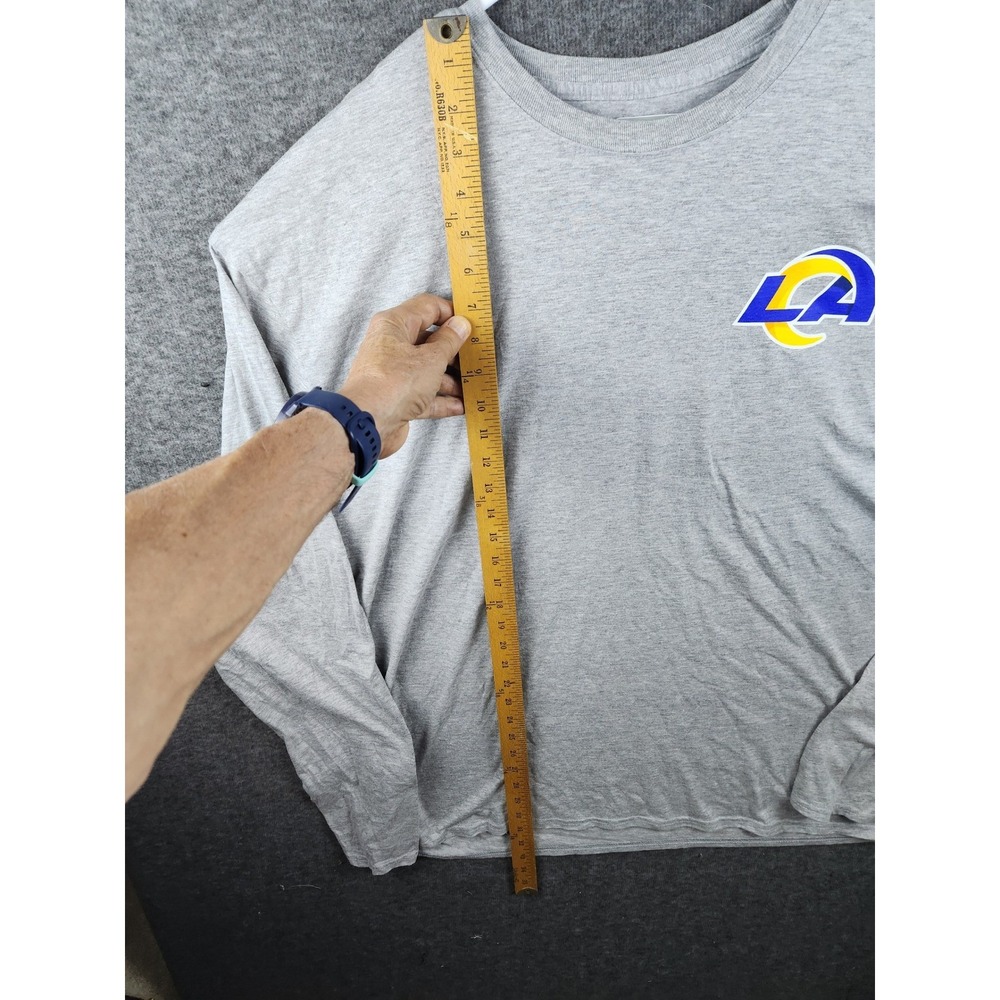 NFL Los Angeles Rams T-Shirt 3XL Long Sleeve Gray Football Graphic Tee - Picture 5 of 8